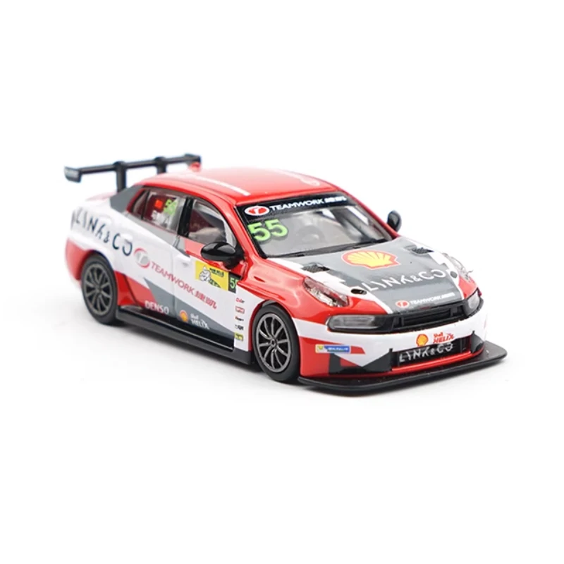 Diecast 1:64 Scale LYNK&CO 03 2021 Season 55 Car Simulation Alloy Racing Car Model Scene Ornaments Toy Collection