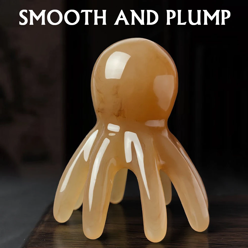 1/2PCS Resin Octopus Massage Comb 8-Prong Head Meridian Scraping Smoothes Round Teeth Massager SPA Hair Care Massager Tool