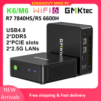 GMKtec Gaming Mini PC K6 M6 Nucbox AMD Ryzen 7 7840HS R5 6600H USB4 2*DDR5 2*PCIE 2*2.5G  Windows 11 Gamer Computer WiFi6 Deskto