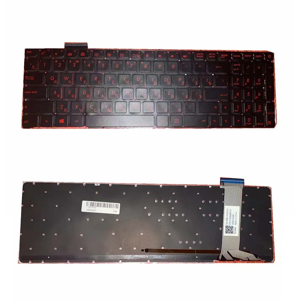 

Russian laptop keyboard For ASUS GL752 GL752V GL752VL GL752VW GL752VWM ZX70 ZX70VW G58 G58JM G58JW G58VW Red font with backligh
