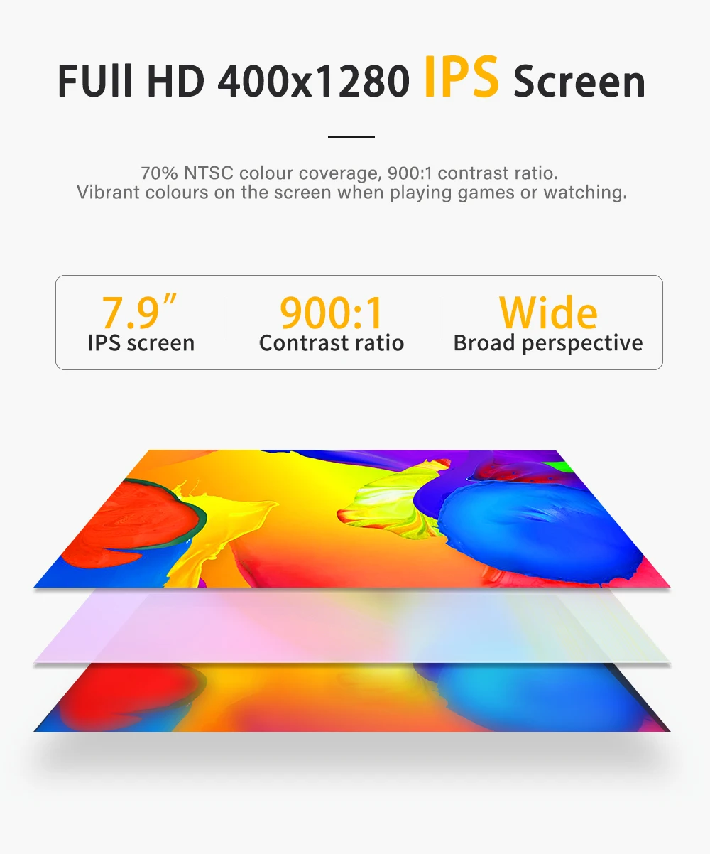 LESOWN 7.9 8.8 Inch Stretched Strip Display Portable Monitor for Laptop PC Ultra Wide Screen Mini Monitor as Extended Display