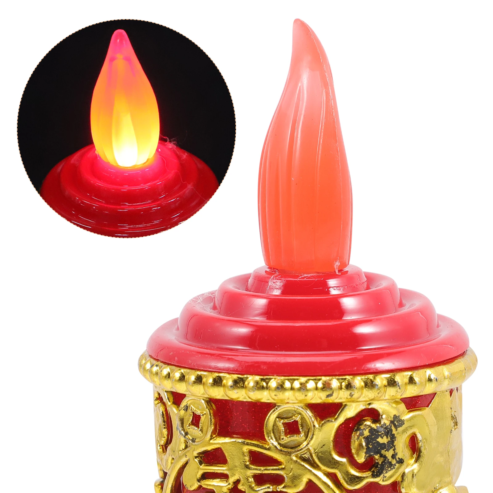 

Flameless Led Electronic Lights Warm Glow Reusable Decorative For Birthday Chinese New Year Home Party Red