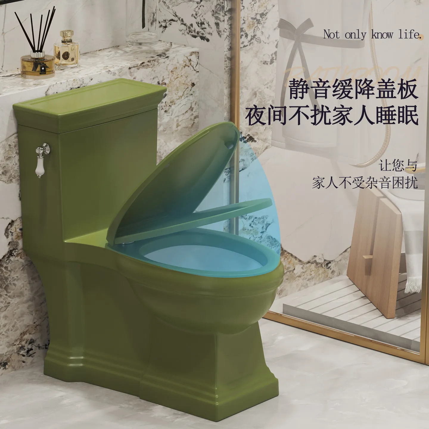 Creative retro siphon toilet black household dark green toilet