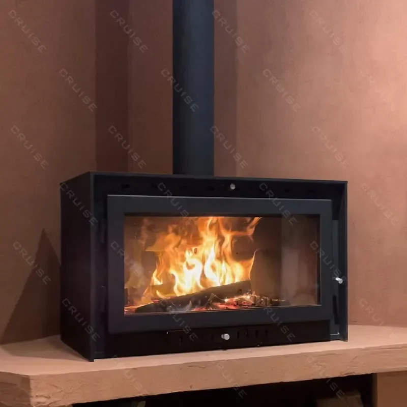 820mm Freestanding Electric Fireplace Indoor Heater Artificial Wood Burning Fire Pit Cozy Backyard Chimnea Home Decor Gift