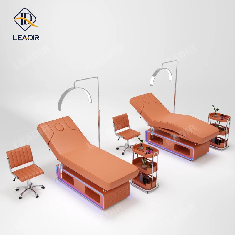 Modern Electric Spine Massager Bed Elegant Adjustable Spa Beauty Salon Modern Massage Table Facial Eyelash Tattoo Bed