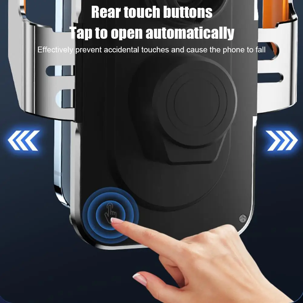 Car Phone Holder for iPhone 15W Car Mount Wireless Charger Infrared Induction Military Sturdy Firmly Grip Never Slip