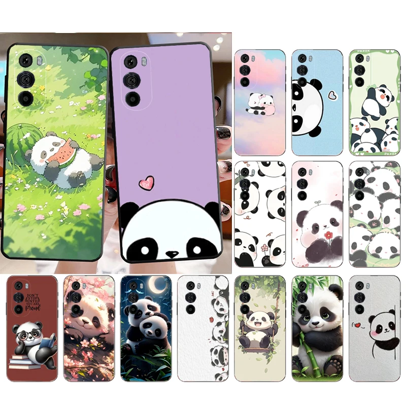 

Cartoon Panda Case For Motorola Edge 50 40 Pro 50 40 30 Ultra Neo Fusion Moto G Play G Stylus G Power G 5G