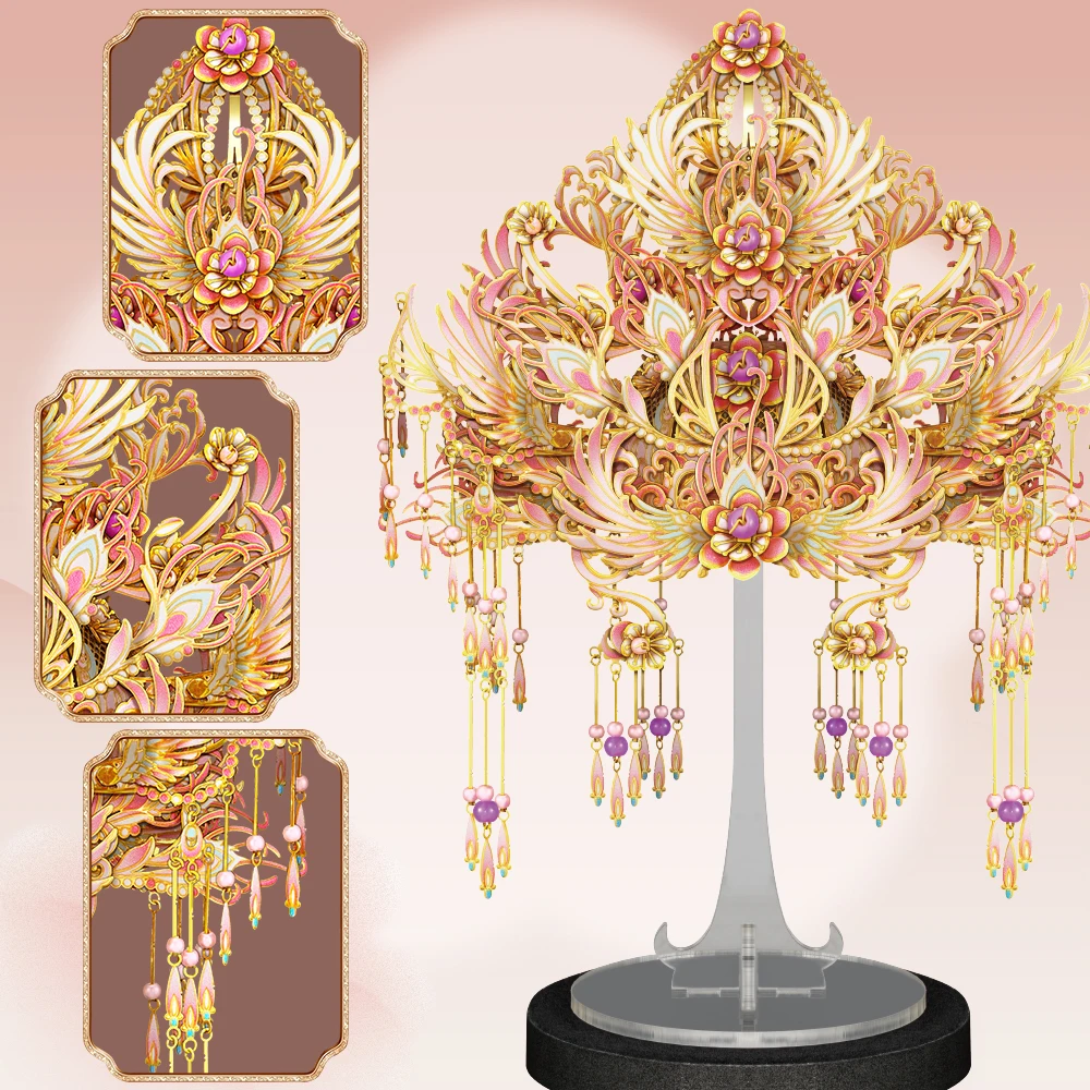 Piececool 3D Metal Model Kits Lovely Flower Princess Crown Metal 3D Puzzles for Adult Assembly Model DIY Jigsaw Best Gifts