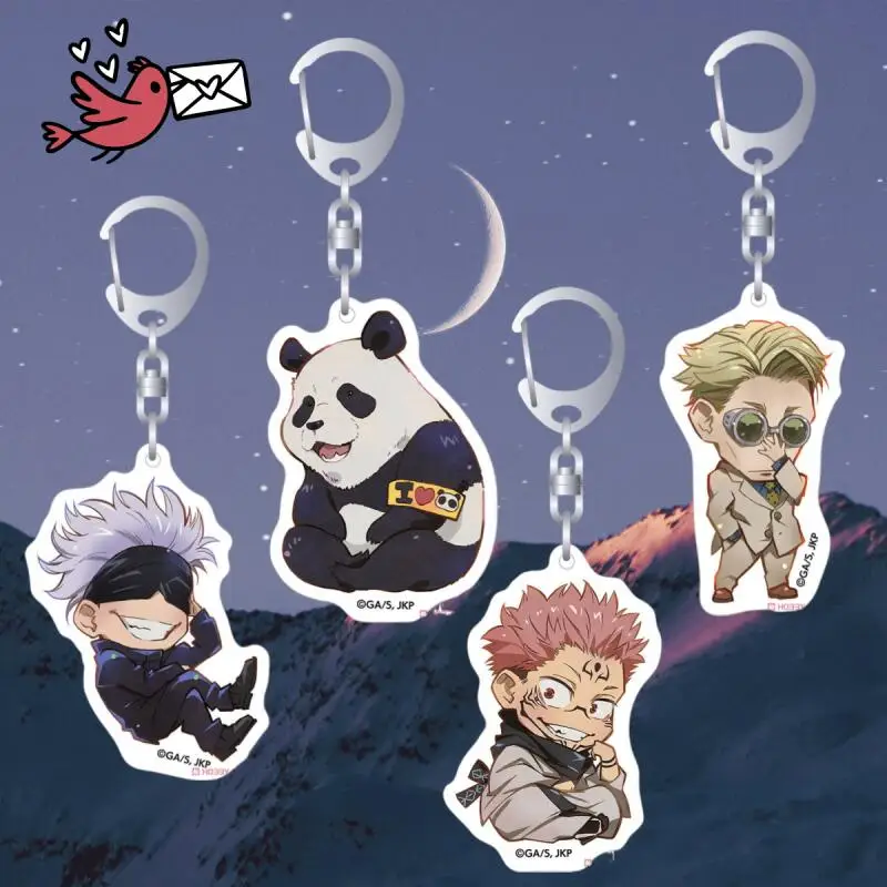 

Anime Acrylic Keychain for Jjk Satoru Gojo Panda Ryomen Sukuna Kento Nanami Q Version Student Bag Pendant Acrylic Key Ring Gifts