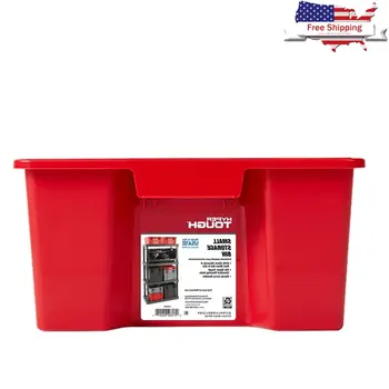 Contenedor de almacenamiento apilable de plástico duradero de 14,7 galones, organizador encajable para garaje, hogar, oficina, uso industrial, contenedores resistentes. 10 best sales Organizador de garaje - №8