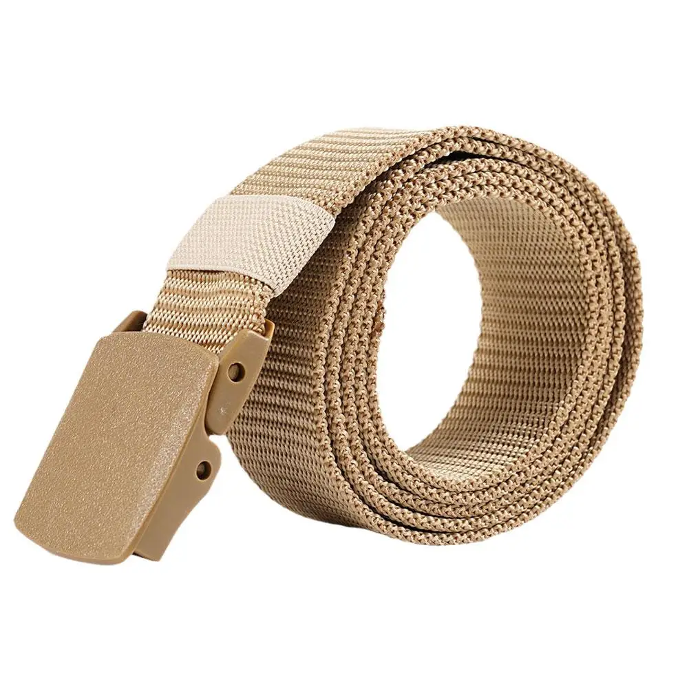 Eenvoudige Canvas Herenriem Mode Verdikt Geweven Outdoor Effen Vrouwelijke Slijtvaste Kleur Sport Groothandel Tooling Riem M5w7