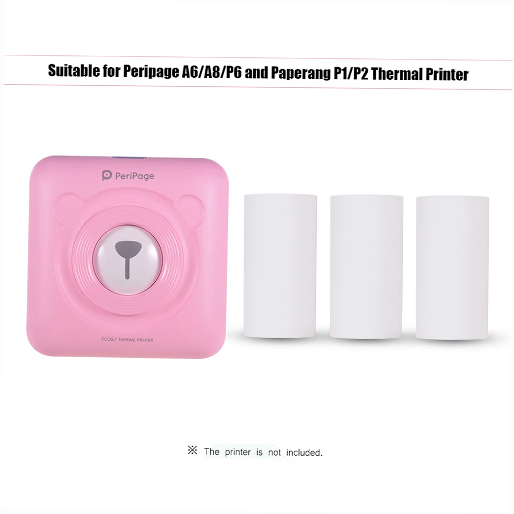 لفة ورق حراري للحفاظ على 10 سنوات من PeriPage 56*30 مم خط أسود خالٍ من BPA للطابعة الحرارية PeriPage A6/A8/P6 Paperang P1/P2 #3
