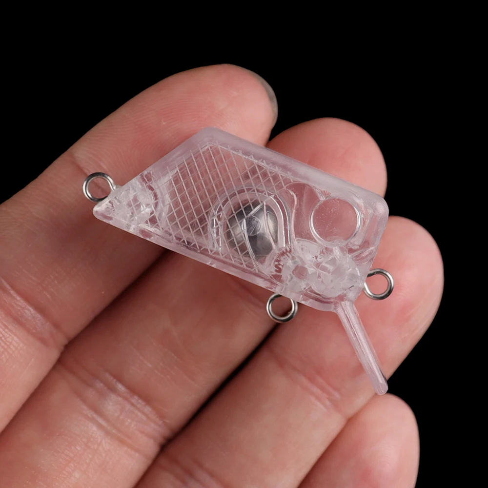 Chan’sHuang 30PCS Unpainted Blanks Bait 4.5cm/6.7g  Floating Rattle Cube Crankbait DIY Handmade Artificial Fishing Lure