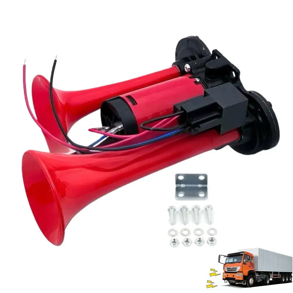 

12V/24V Universal Dual Tone Loud Car Horn, Waterproof Electric Horn for Truck, Motorcycle, Boat & Trailer Accessories