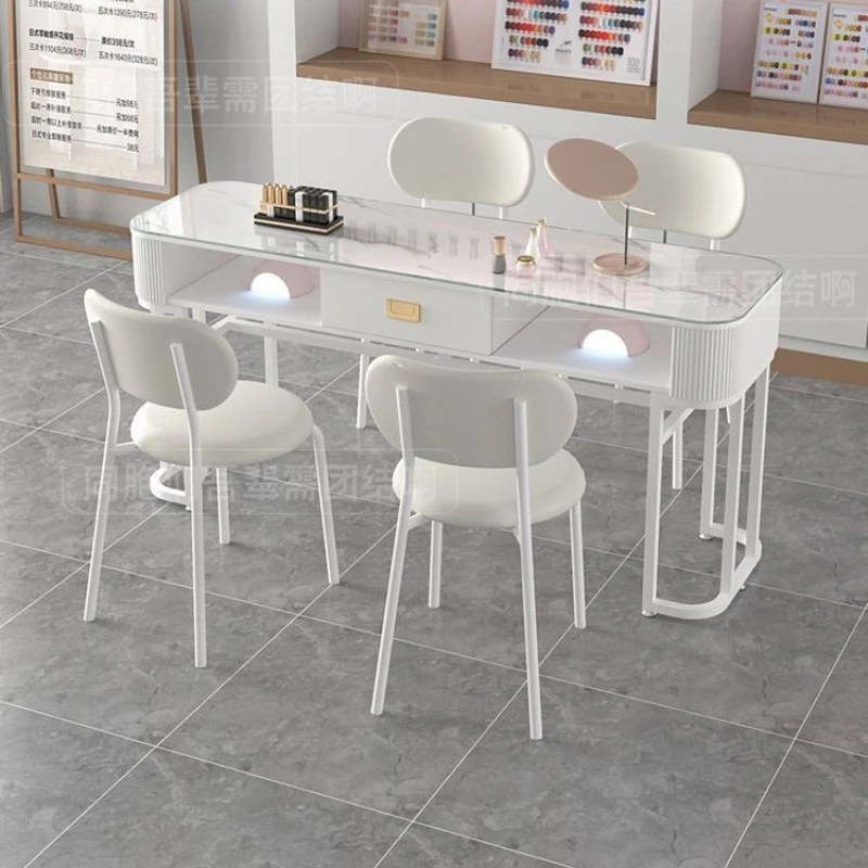 

White Workstation Nail Table European Luxury Art Equipment Beauty Nail Table Storage Organizer Mesa De Manicure Salon Furniture