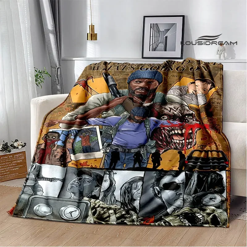 The Walking Dead 3D Printed Blanket Thin Blanket Flannel Soft and Comfortable Home Travel Blanket Birthday Gift Bed Blanket