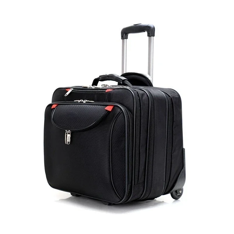 Upgrade Business Waterproof Trolley Case Travel Suitcase Computer Bag Wheel Laptop Tablet PC Storage Box Handbag Luggage Package
