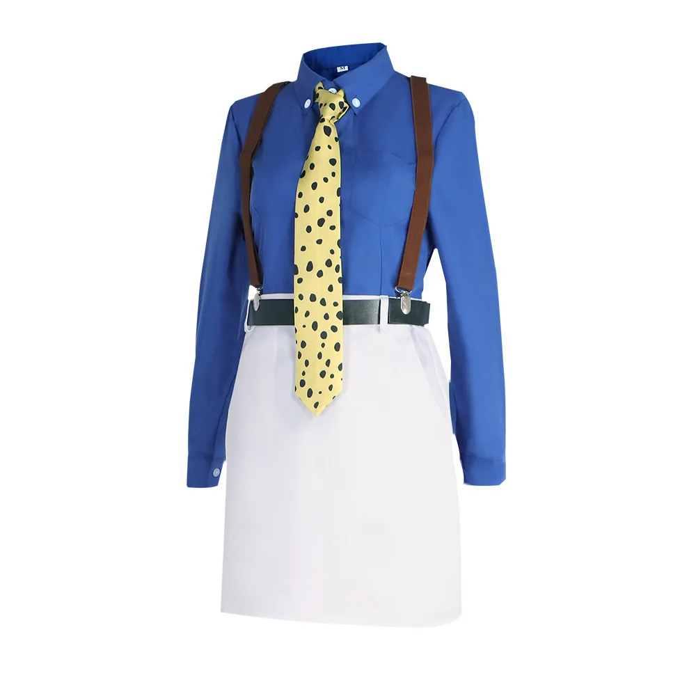 WENAM Nanami Kento Cosplay Costume Women's Shirt Slim Fit Skirt with Tie Suspender Glasses Nanami Kento Women JJK Costume view 2
