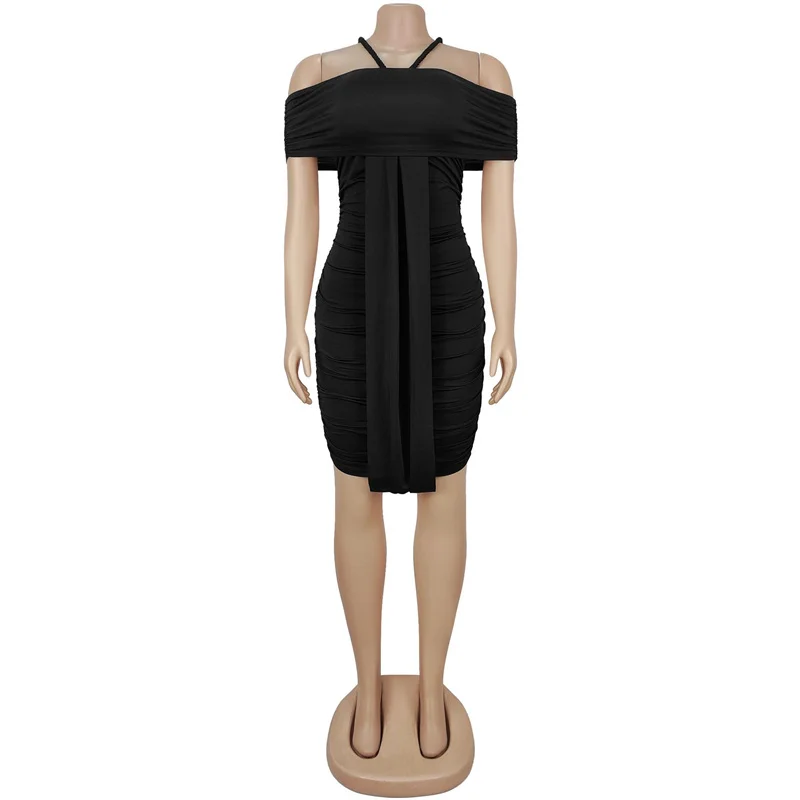Sexy fora do ombro bodycon mini vestido feminino aniversário noite clube festa slash neck ruched bainha magro vestidos curtos com fita