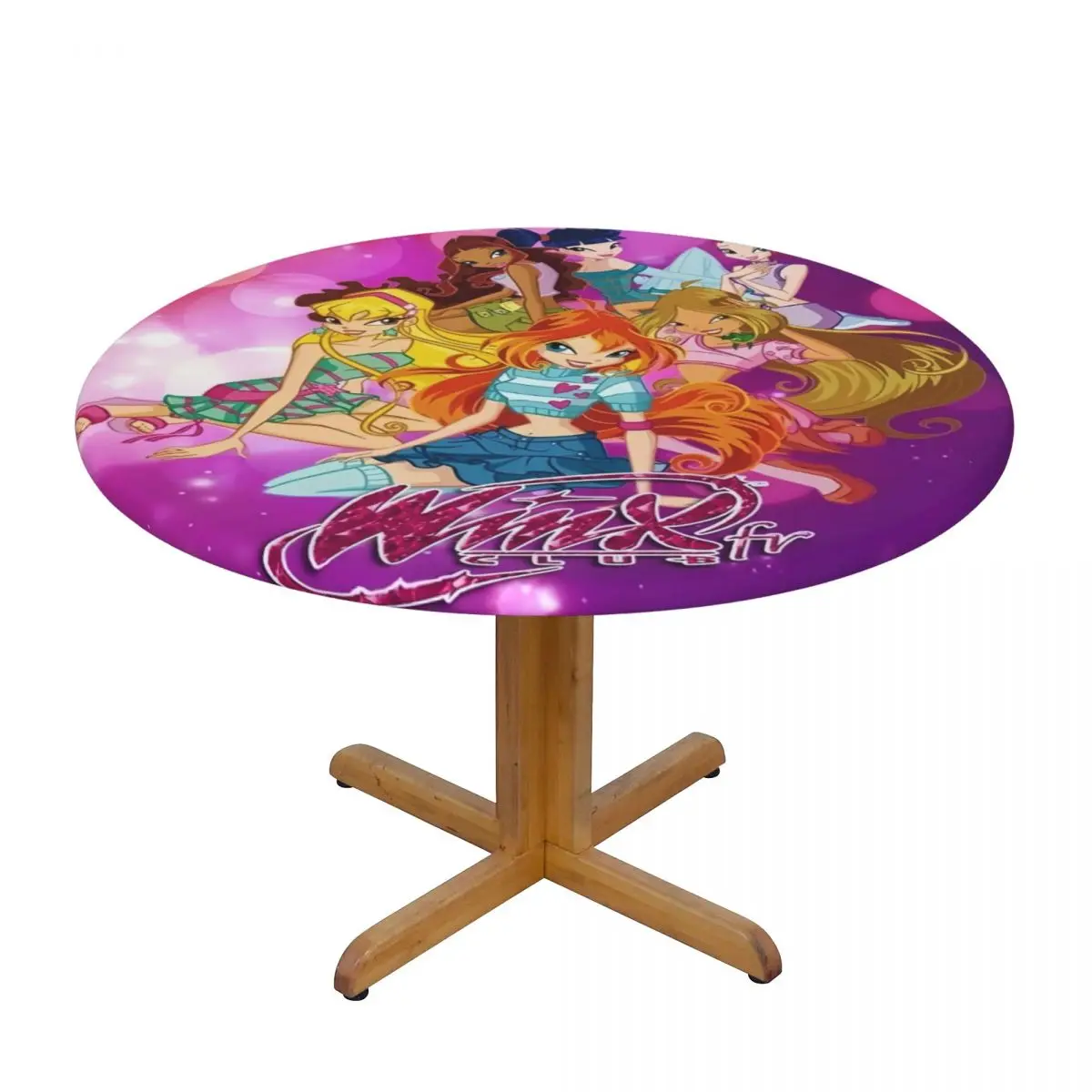 Custom Round Disney Anime Winx Club Table Cloth Waterproof Tablecloth 40