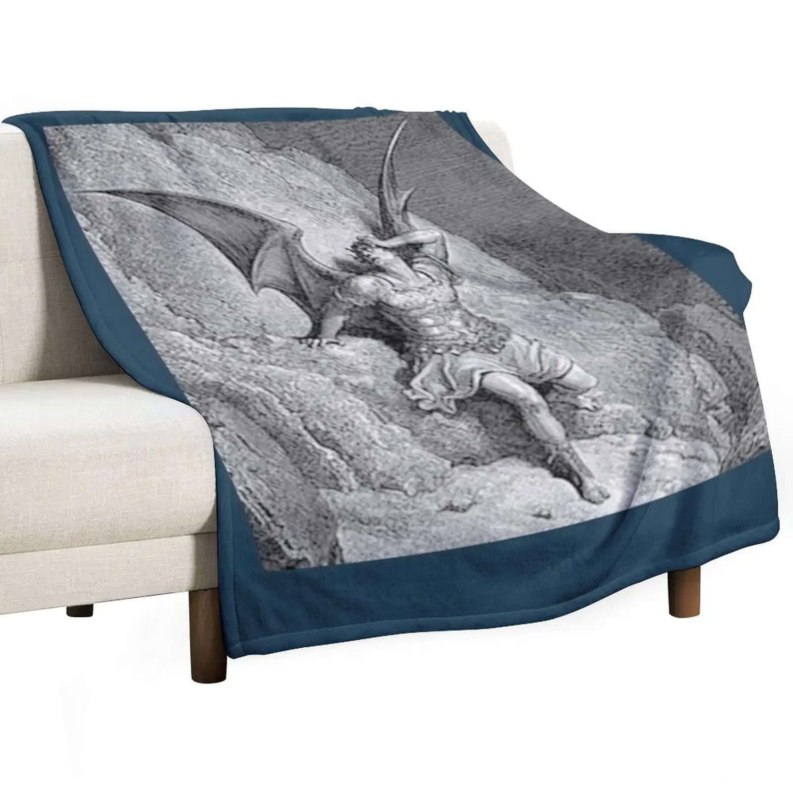 Gustave DoreParadise Lost Satan Profile Throw Blanket halloween For Decorative Sofa Sleeping Bag Soft Plush Plaid Blankets