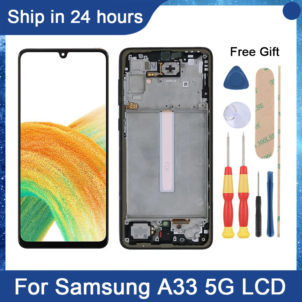 

AiNiCole 6.4'' For Samsung Galaxy A33 5G LCD Display Touch Screen Digitizer Assembly A336 A336U A336B LCD Screen Replacement