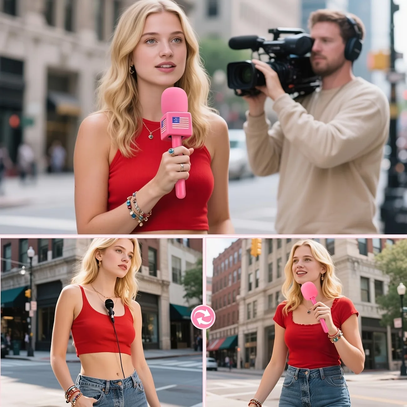 Handheld Interview Wireless Lavalier Collar Microphone Adaptor Stand for Wireless Lavalier Interview Collar Microphone Adapter