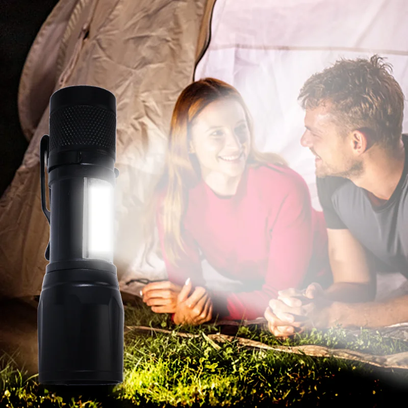 Mini Torch LED Rechargeable Flashlight Portable USB Charging Flashlight High Power Bank Camping Waterproof Long Range Lantern