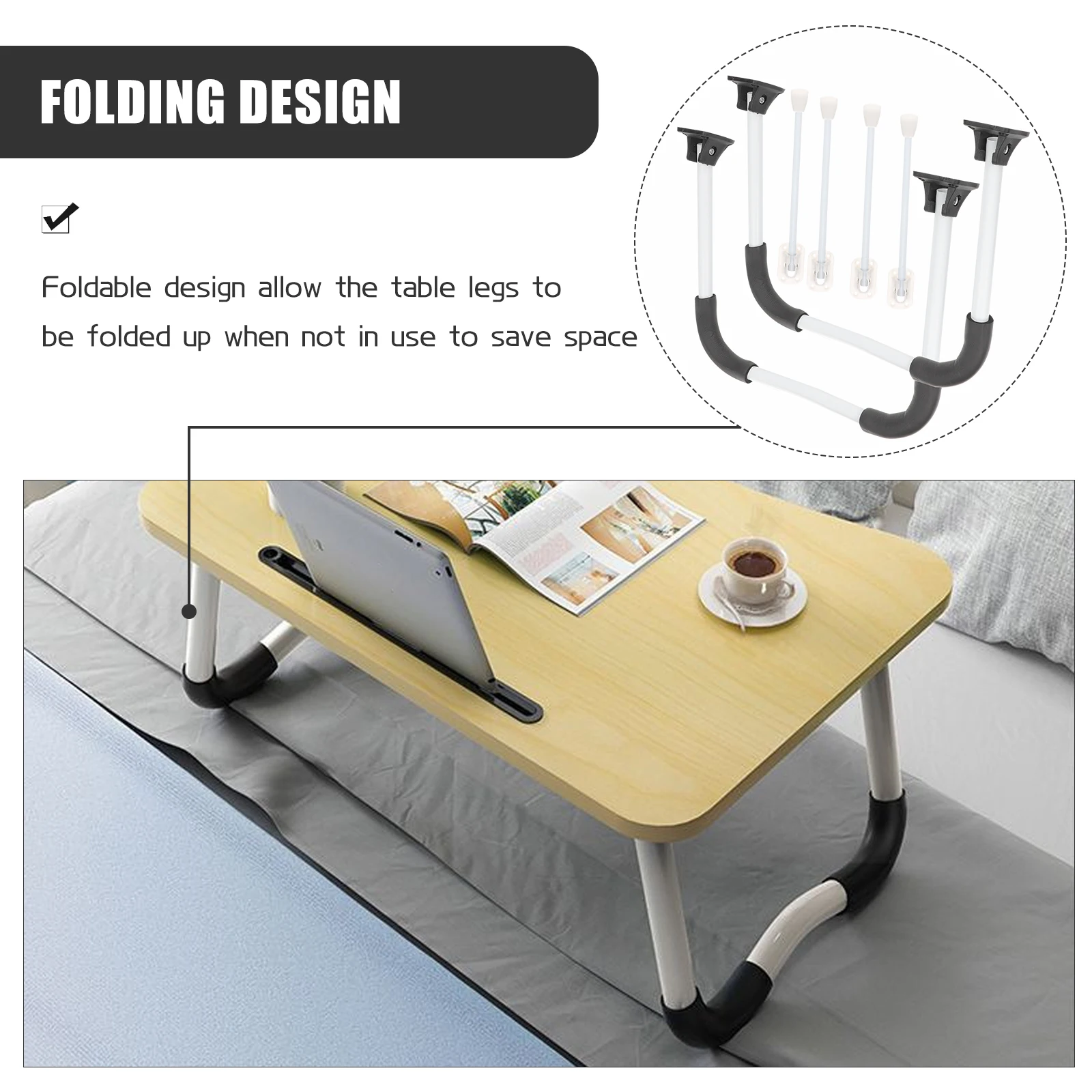 

2 Sets Folding Bracket Table Legs for Furniture Adjustable Dressing Replacement Feet Desk Accessories Laptop Nightstand Coffee