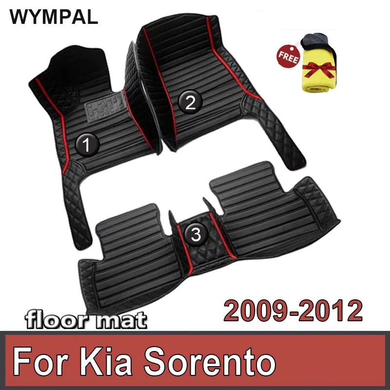 For Kia Sorento II XM 2012 2011 2010 2009 5 Seater Car Floor Mats Interior Carpets Waterproof Accessories Protect Covers Parts