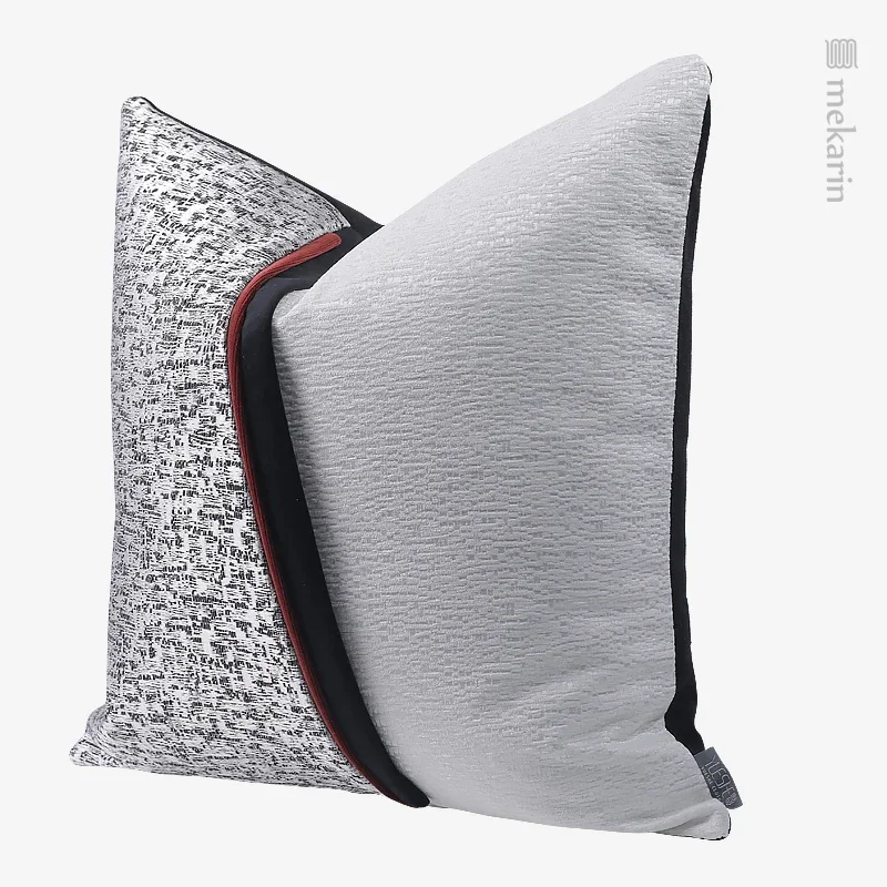 Designer original hotel living room bedroom sofa pillow silver red stitching pillow villa bed and breakfast restaurant cushion