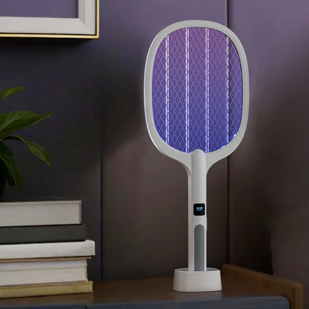 

Ракетка Bug Zapper, перезаряжаемая электрическая мухобойка, 4000 В, ловушка для комаров, лампа для дома, дома, на открытом воздухе