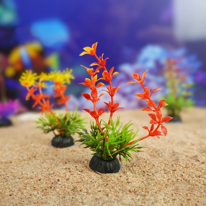 1 PC การจําลองพืชประดิษฐ์ตกแต่งตู้ปลาใต้น้ําวัชพืชหญ้า Aquarium อุปกรณ์เสริมถังปลาตกแต่งเครื่องประดับ