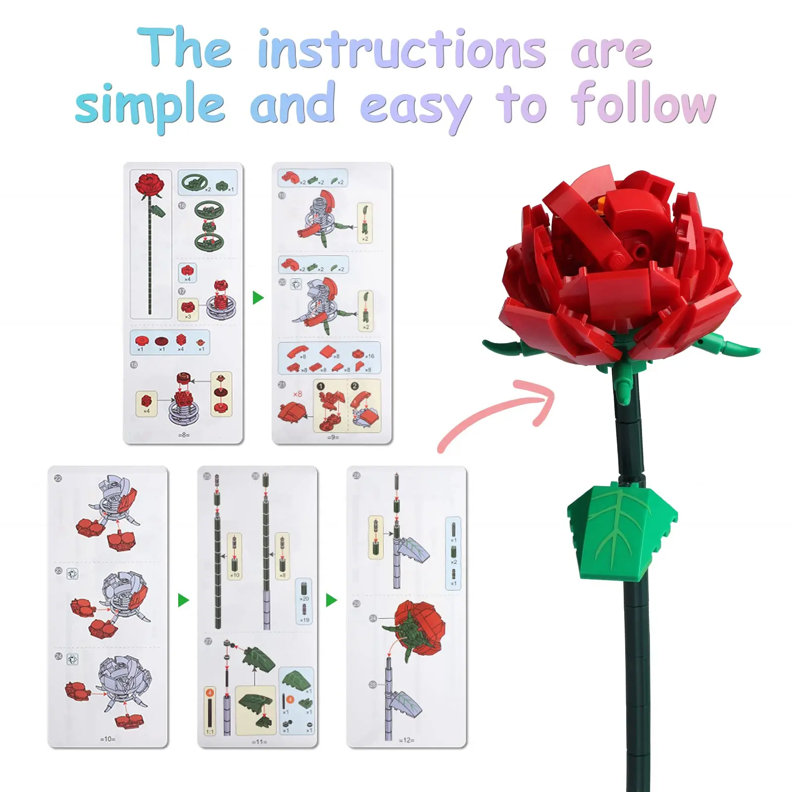 LOZ Fomantic  Bouquet Building Bricks For Adults Teens Flowers Bouquet Sets Mini Artificial Flowers Building Block Gifts Seyaom