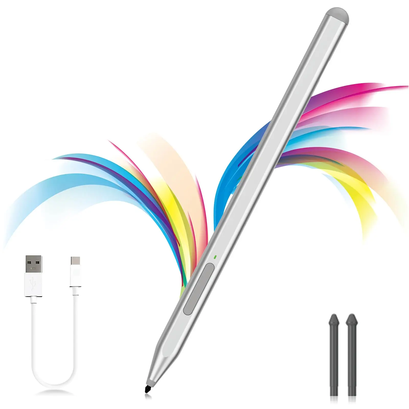 

Стилус для Microsoft Surface Pro 11/10/9/8/X/7+/6/5/4/3, Surface Go 4/3/2/1, Surface Laptop 1-6/Studio/Book 3/2/1 с ластиком