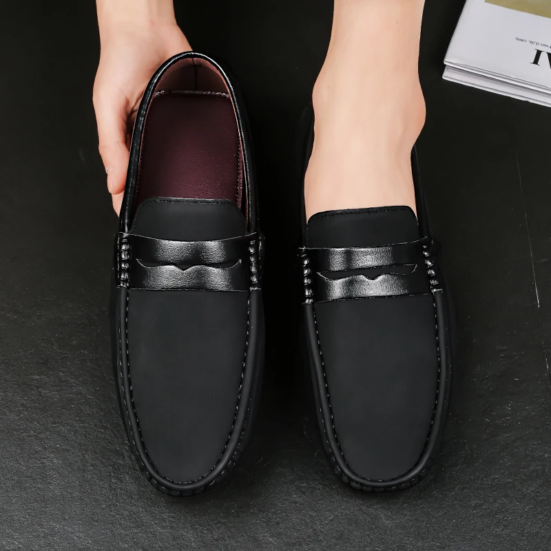 Men Casual Fashion Trends Walking Loafers Shoes Comfortable Footwear Man\'s Shoes 2023 New Casual Leather Versatile Driving Shoes