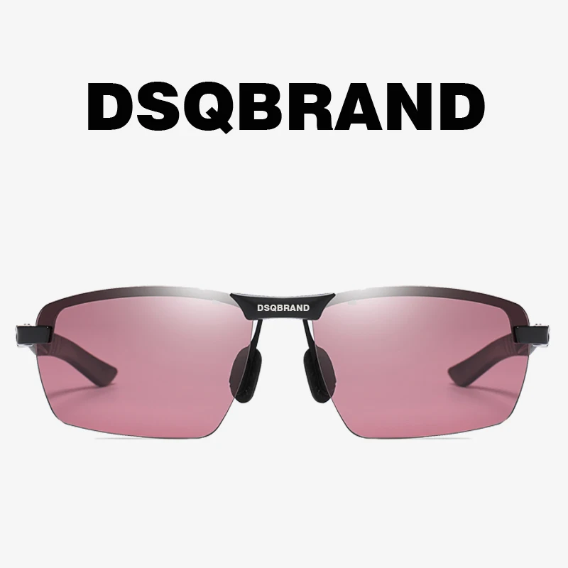 Men\'s Sunglasses DSQBrand Designer Aluminum Magnesium Alloy Half Frame Fishing Driver Polarized Sunglasses Luxury High Quality