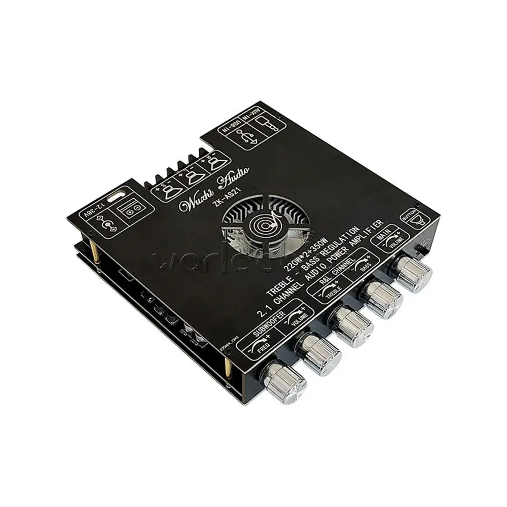 

2.1 Channel TPA3255 Bluetooth Digital Power Amplifier Board 220W*2+350W ZK-AS21