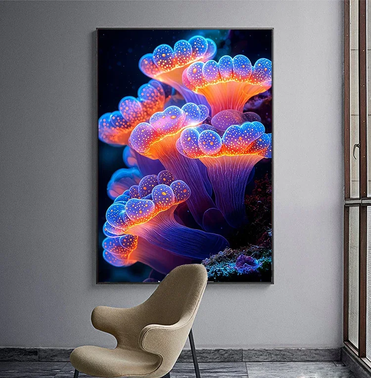 Unterwasserwelt-Korallenriff-Szenerie Leinwanddruck Wandkunst für Heim, Zimmer, Badezimmer, Bürodekoration