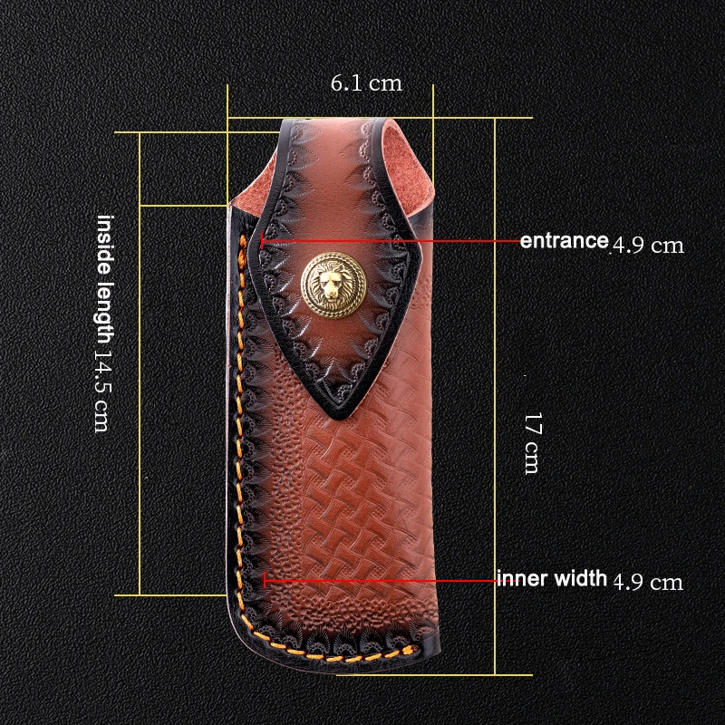 Leather sheath folding knife protection case, outdoor multi-tool storage bag, portable waist clip knife bag