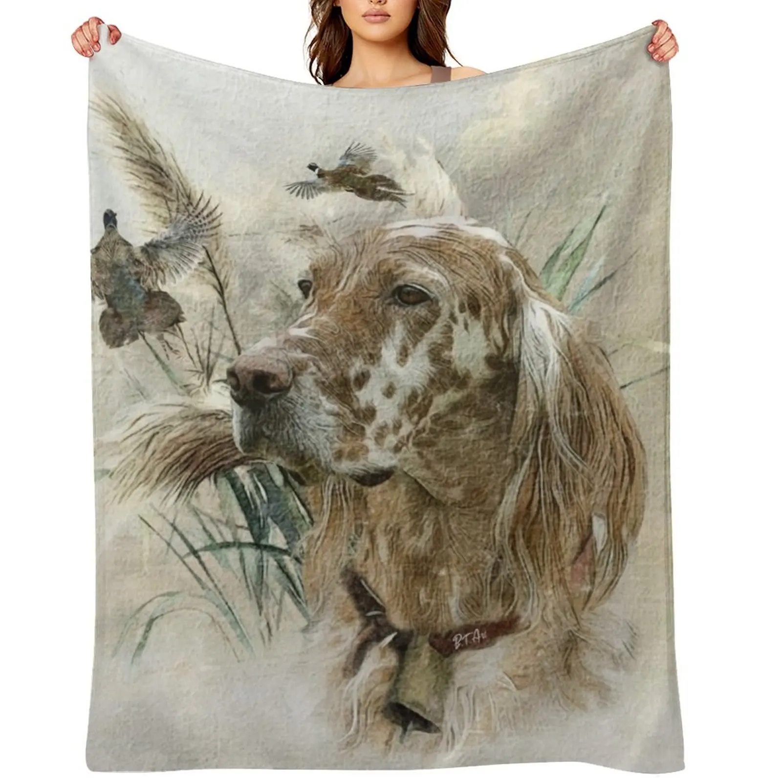 

Beautiful Setter with Pheasants , Art Throw Blanket Thin Blankets For Sofas Luxury St funny gift Blankets