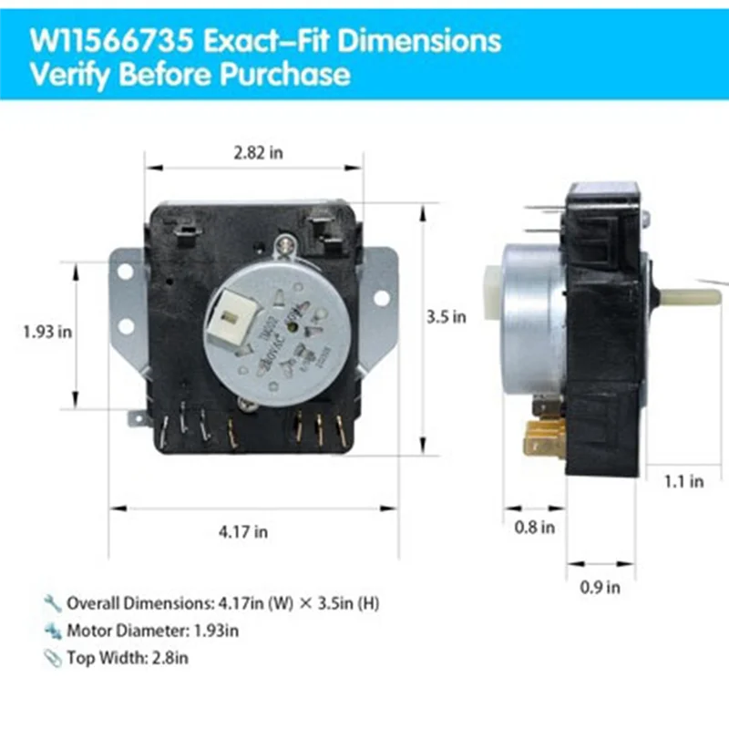 【STOKED】Para 4981088 AP7215858 PS17216594 Temporizador de secadora de repuesto W11566735 W11685947 para modelos de secadora Maytag MED4500MW0 YMED4500