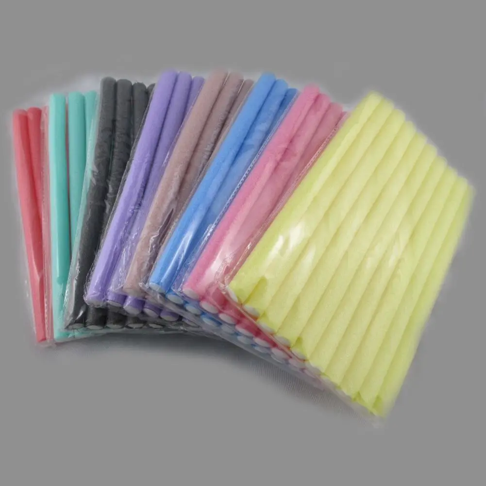 Fast Shipping Wholesale 10pcs Lot Curler Makers Soft Foam Bendy Twist Curls DIY Styling Hair Rollers Tool for Women Accessories