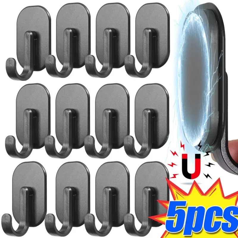 Magnetischer Haken, multifunktional, kein Locher, starker Magnethaken, Wandmontage, Schlüssel, Aufhänger, Zuhause, Küche, Badezimmer, Aufbewahrungszubehör