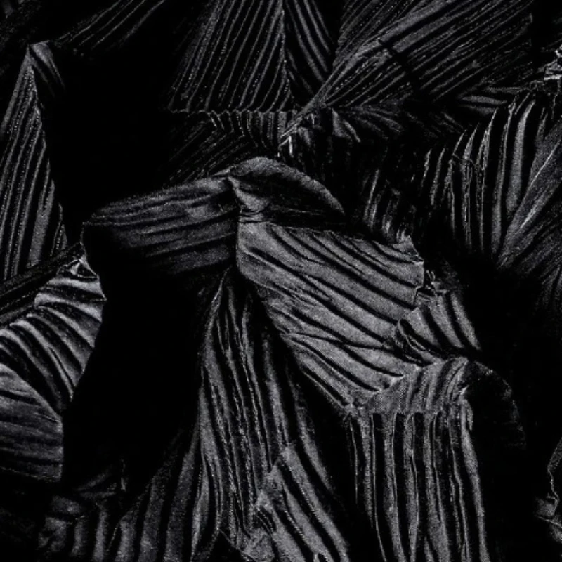 

Black Louver Pleated Texture Fabric Decorative Painting Background Cloth Apparel Designer for Diy Sewing Materials Wholesale