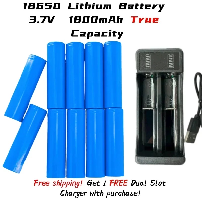 

ICR18650 Battery 3.7V 1800mah 18650 Batteries For E-bike Battery Pack Screwdriver Camping Flashlight Power Tools Backup Battery