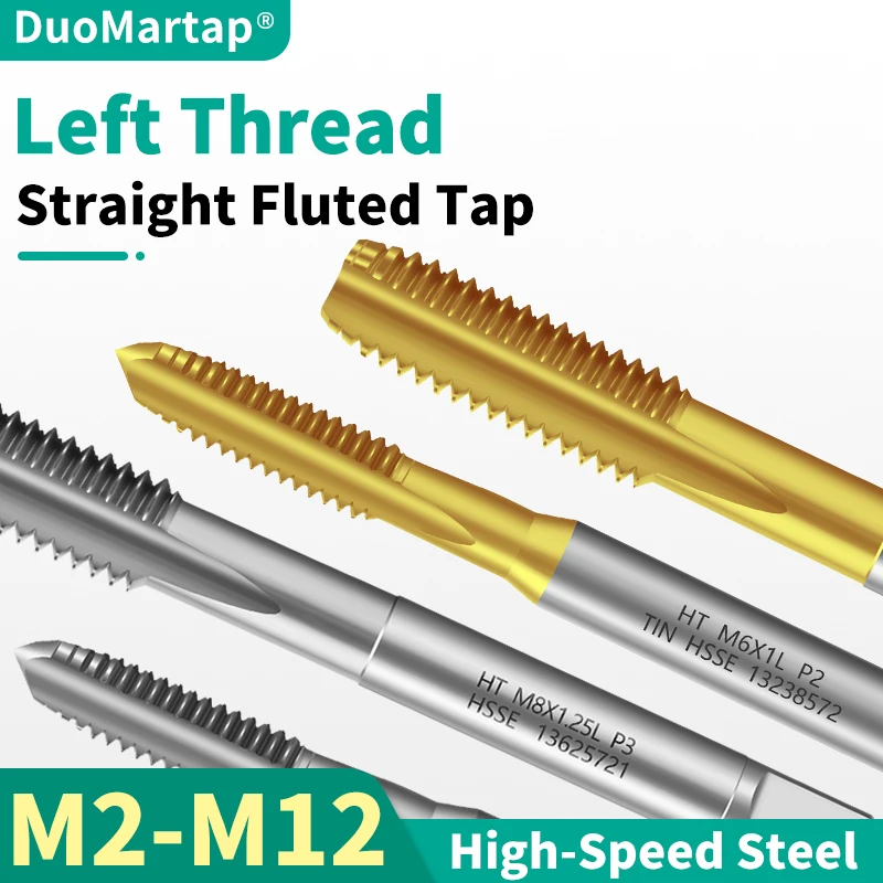 

Машинные резьбонарезные метчики DUO MARTAP HSSE-M35 JIS Standard, левосторонние, прямые, с канавками, M2-M12