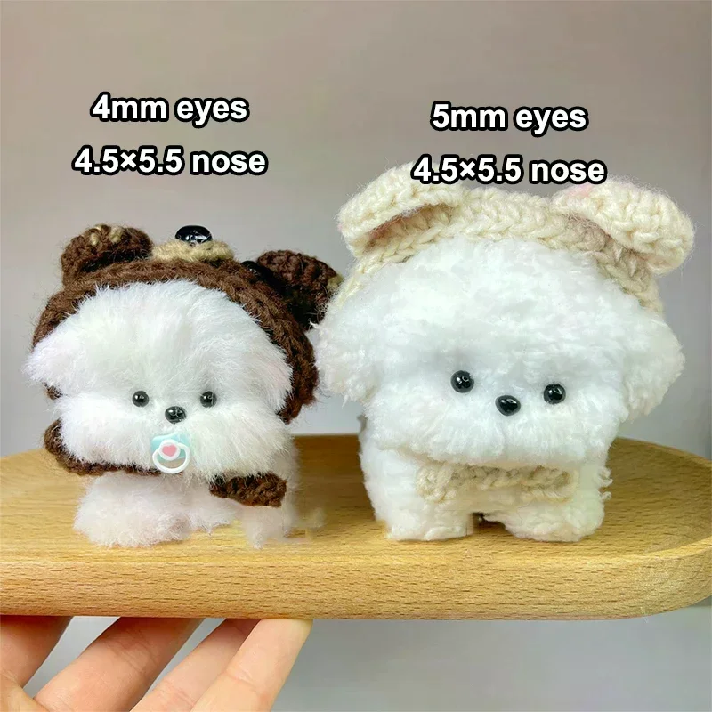 100 ชิ้น ตาและจมูกพลาสติกสีดำขนาดเล็ก สำหรับตุ๊กตาสัตว์ ของเล่น DIY ตุ๊กตาหมี ตุ๊กตาสุนัข อะไหล่ตกแต่ง