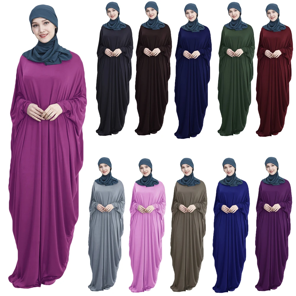 

Khimar Abaya Women Muslim Prayer Garment Bat Sleeve Burqa Maxi Dress Modest Nikab Turkey Arabic Islam Clothing Eid Ramadan Robe