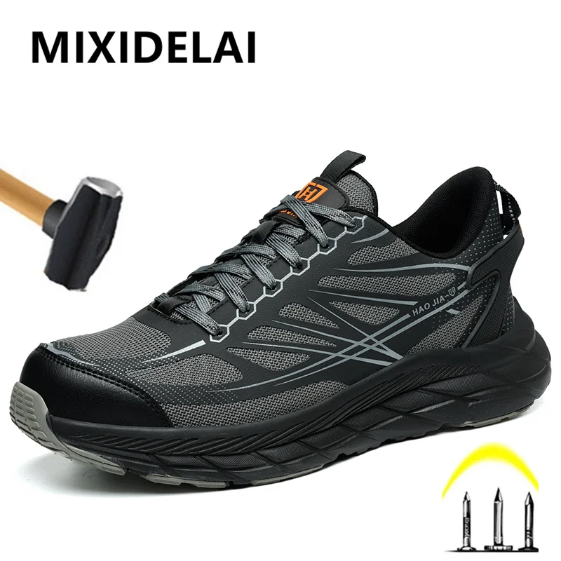 Fashion Work Sneakers Steel toe shoes Safety Boots Protection Shoes Puncture-Proof Indestructible shoes lightweight comfort